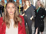 Gigi Hadid sizzles in skin-tight leather pants at Sports Illustrated party with Swimsuit Issue models including cover stars Ashley Graham and Hailey Clauson