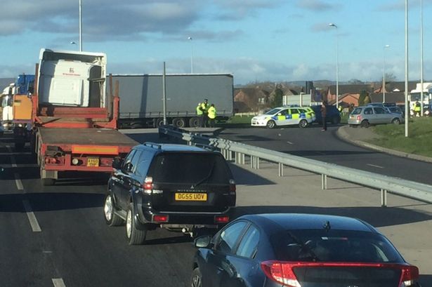 Crash on A534 at Wrexham causes congestion