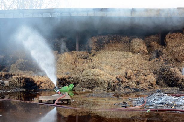 Mold hay bale fire tackled on industrial estate
