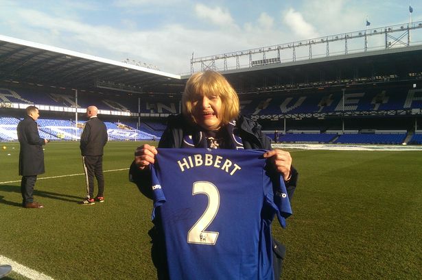 Watch Conwy Everton FC supporter Margaret Thomas surprised by Tony Hibbert
