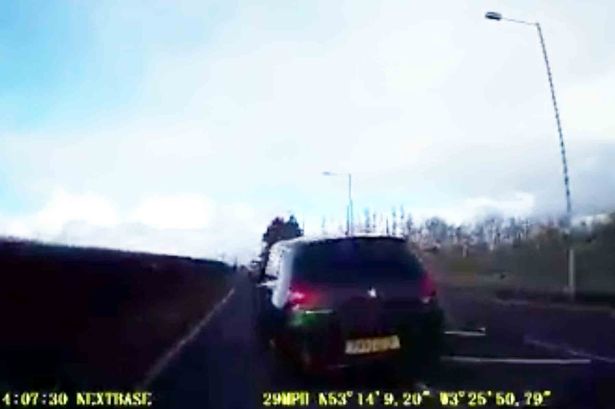 Watch the moment St Asaph driver avoids crash by a whisker