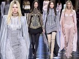 Kendall Jenner, Gigi Hadid, Jourdan Dunn and Karlie Kloss take to the star-studded runway for Balmain at Paris Fashion Week