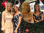Golden Slipper 2016: Actress Rachel Griffiths and model Elyse Knowles arrive by train at the Autumn Racing Carnival event