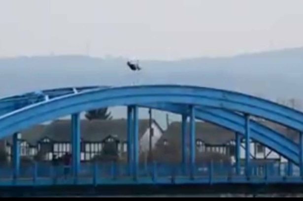 Video of Rhyl bridge back flip lands teen in hot water