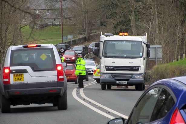 Two car A5 crash shuts road at Pentrefoelas for more than two hours