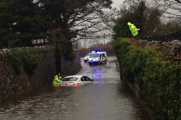 Work starts on flood-hit Gwynedd road where elderly couple were rescued
