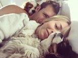 Reunited! Julianne Hough goes makeup free in an adorable family selfie with fiancé Brooks Laich and their fur babies Lexi and Harley