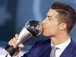 Cristiano Ronaldo aims dig at Lionel Messi as he wins The Best FIFA Football Player award