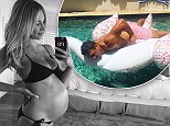 Sam Burgess sinks an inflatable swan in the pool after Phoebe Burgess blames her buff husband for her huge baby bump