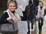 Upbeat Danniella Westbrook gives a cheery wave as she arrives at ITV with son Kai Jenkins… ahead of their joint Loose Women appearance to 'discuss her demons'