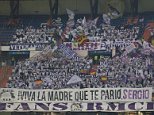 Real Madrid fans unfurl banner backing Sergio Ramos