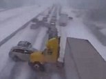 Massive pile-up occurred on a Chinese motorway due to snow