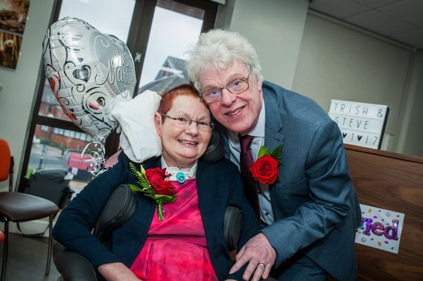 Wrexham groom and his bride tie knot on hospital ward as she battles spinal injury