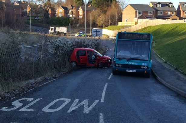 Elderly woman taken to hospital after bus crash in Brymbo