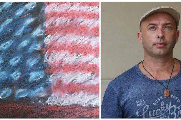 Denbighshire artist sends President Donald Trump painting of US flag he did in his sleep
