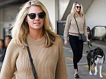 Kate Upton and pet pooch Harley catch a flight out of LAX
