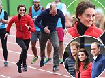 Kate Middleton races Prince Harry at Olympic park