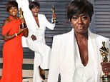Viola Davis swaps gown for cleavage-baring white pantsuit