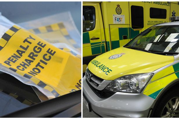 Caernarfon traffic warden tickets AMBULANCE as paramedics treat ill man on bus