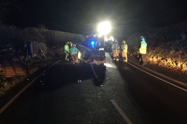 Driver arrested after crashing when he was FOUR TIMES over the drink-drive limit