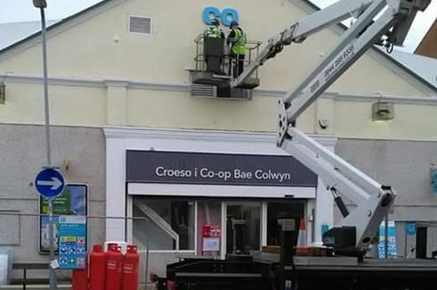 Co-oops! Old Colwyn store's new sign welcomes people … to wrong town
