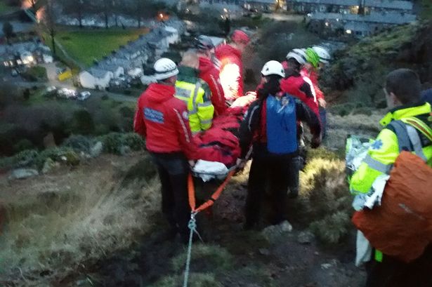 Walker stretchered off hill with suspected broken ankle
