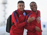 England stars arrive at airport before they fly to Germany