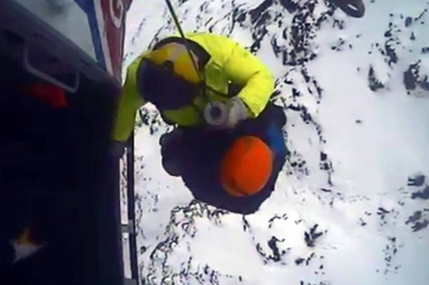 Watch dramatic footage of climbers being rescued from Snowdon
