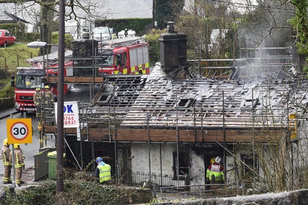 Gwynedd cottage gutted by fire which shut the A487