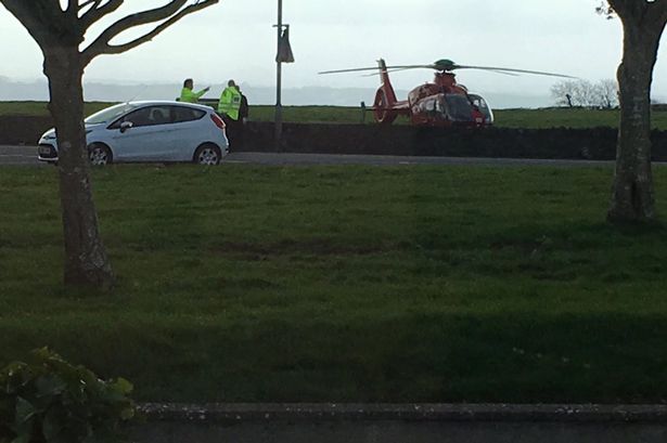 Motorcyclist rushed to hospital after Anglesey crash