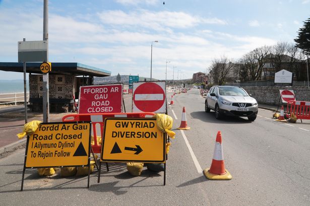 'Nightmare' seafront roadworks on Colwyn Bay promenade lifted for two weeks
