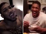 Anthony Joshua videoed partying in his robe following win
