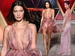 Bella Hadid looks wears sheer strapless gown in Cannes