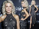 Danielle Spencer, 48, stuns in cut out dress at The Mummy