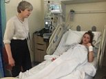 Manchester bomb attack victim visited by Theresa May