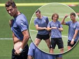 Real Madrid stars warm up for Champions League final