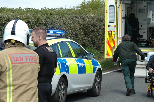 Elderly man trapped under quad bike in Wrexham is taken to hospital