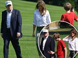 Trump, Melania and Barron arrive back at the White House
