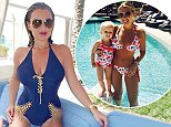 Billie Faiers flaunts her post-baby frame in blue swimsuit