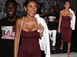 Kevin Hart and pregnant wife Eniko Parrish at Catch LA