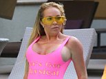 Aisleyne Horgan-Wallace suffers nip slip in pink swimsuit