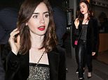 A sexy Lily Collins steps out for dinner in Paris