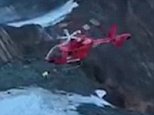 Dramatic moment rescue helicopter crashes Austria mountain
