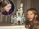 David Beckham poses with Disney castle for Harper