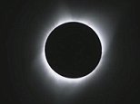 The solar eclipse begins