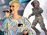 Moon Woman Katy Perry lowered 'back to earth' to host VMAs