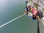 Paragliders fish from 500 feet above the Black Sea