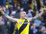 Dustin Martin celebrates AFL win with message for parents