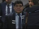 Diego Maradona visits Wembley to watch Spurs v Liverpool