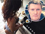 Ricky Hatton shares photo of busty woman cooking him eggs